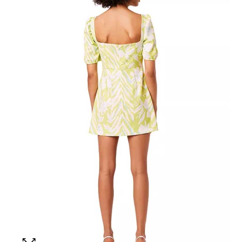 Neon French connection lime green Verona whisper dress size 8 - Picture 4 of 6